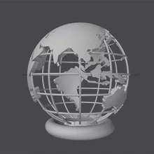 globe sls 3d impresión modelo trío globo tierra planeta DJ 3d print model - Mito3D