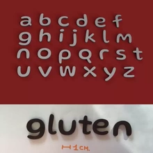 gluten lowercase 3d letters stl file printing model - threeding 3d print model - Mito3D