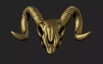 goat skull 3d printing model - threeding 3d print model - Mito3D