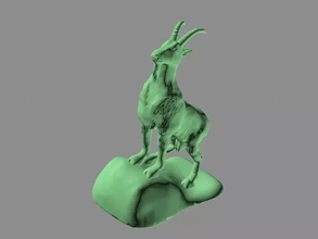 cabra estatua 3d impresión modelo trío naturaleza animales montaña Monumento 3d print model - Mito3D