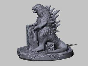 godzilla sculpture toys games & hobby 3D printing model, file, printable design, 3d print, godzilla,monster,sculpture,creature,anime,comic,japan,monsters,dinosaur,movie 3d print model - Mito3D