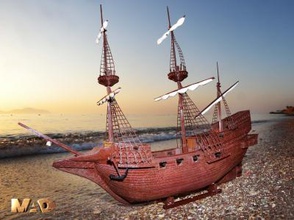 golden hind toys games & hobby 3D printing model, file, printable design, 3d print, toy, ship 3d print model - Mito3D