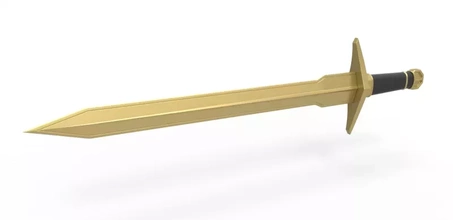 dorado espada niño loki tv serie 3d impresión modelo trío juguete imprimible cuchillo maravilla historietas cosplay daga apuntalar réplica 3d print model - Mito3D