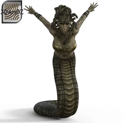 gorgon nina - angriff bh 3d printing model threeding tags snake medusa attack attacks snakehair 3d print model - Mito3D