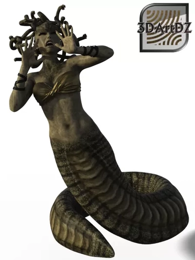 gorgon nina - angst bh 3d printing model threeding tags snake medusa snakehair 3d print model - Mito3D