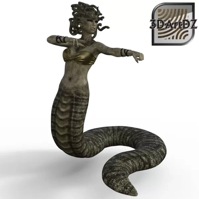 gorgon nina - kampf bh 3d printing model threeding tags snake medusa attacks snakehair 3d print model - Mito3D