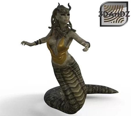 gorgon nina - komm mit 3d printing model threeding tags snake medusa snakehair comming on 3d print model - Mito3D