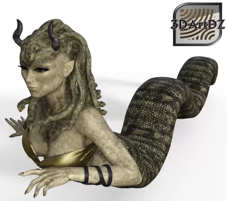 gorgon nina - schnell bh 3d printing model threeding tags snake medusa speed snakehair 3d print model - Mito3D