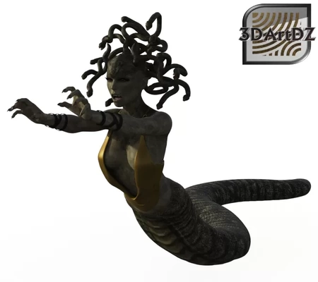 gorgone nina persecuzione 3d stampa modello treding tag serpente medusa capelli 3d print model - Mito3D