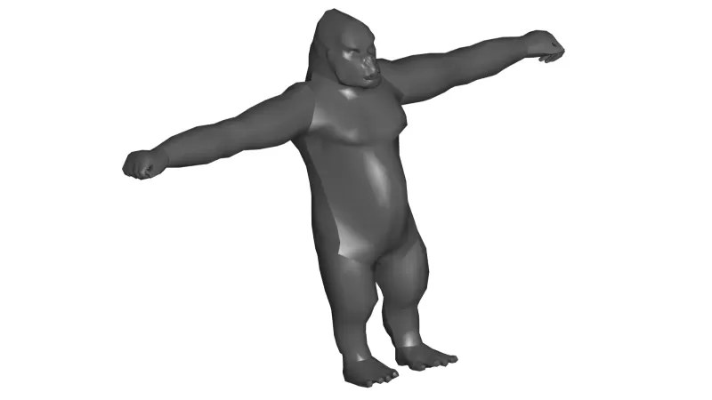 gorila 3d modelo impressão trio 3D print model - Mito3D