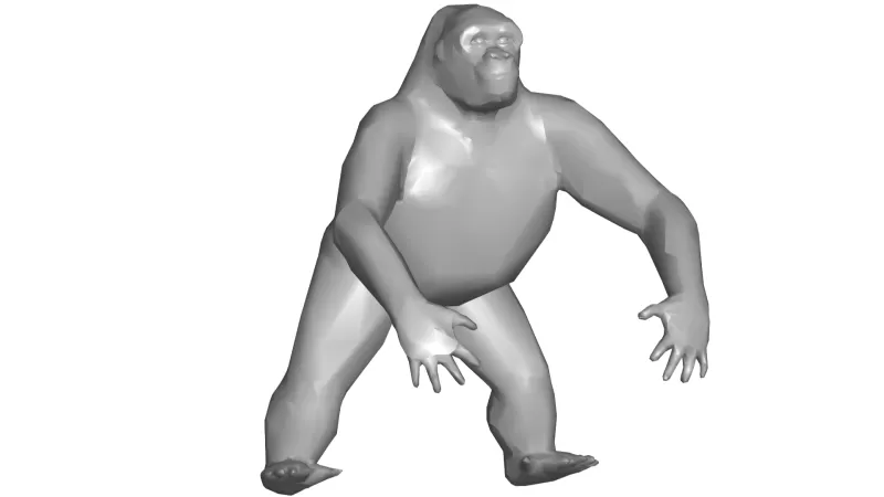 gorila 3d modelo impresión trío 3D print model - Mito3D