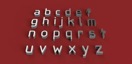 gost yazı tipi küçük harf 3d harfler stl dosya baskı model üçleme dekorasyon işaret mektup alfabe 3dmodel 3dprint sembol gadget'lar Metin dil 3dletter 3dletters 3d print model - Mito3D