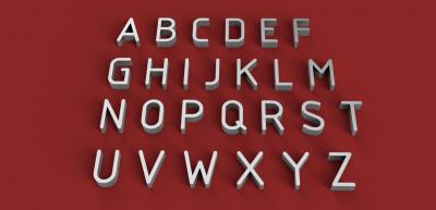 gostfont uppercase 3d letters stl file other things 3D printing model, file, printable design, print, 3dletter, 3dletters, type, decoration, words, other, gadgets, agency, fonts, language, sign, symbol, letter, stlfile, 3dmodel, 3dprint, alphabet, letters, font, text 3d print model - Mito3D