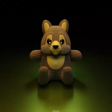 gris osito peluche lobo cachorro 3d impresión modelo trío escultura juguete 3d print model - Mito3D