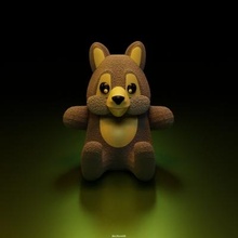 gray teddy wolf cub art toy sculpture 3d print model - Mito3D