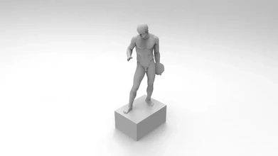 greek sculputure discus thrower 3d printing model - threeding art sculpture man spirit disc agon masterpiece muscul 3d print model - Mito3D