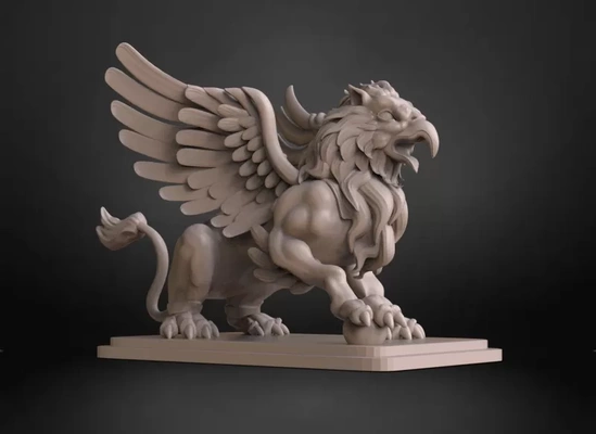 grifon scultura 3d stampa modello treding tag animale leone statua aquila mostro mitologia 3d print model - Mito3D