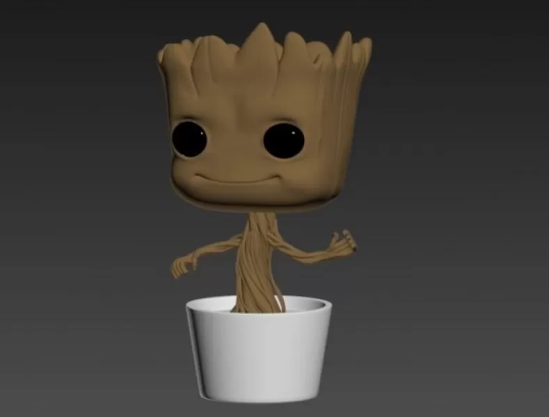 groot 3d impressão modelo trio Panela plantar escritório jardim brinquedo casa filme decoração 3dmodel 3dprint 3dcharacter vaso planta 3D print model - Mito3D