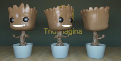 groot vaso vrs02 casa, ufficio & giardino La stampa 3D, modello, file di 3D stampabile la progettazione 3d, stampa, arredamento, impianti, plantpot, groot, fanart, 3dmodel, 3dprint, 3Dcharacter, cartone animato 3d print model - Mito3D