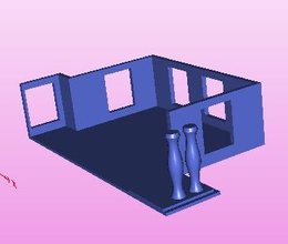ground floor right-half residence pirx toys games & hobby 3D printing model, file, printable design, 3d print, residence, house, mockup, mock-up, project, walls, ground-floor 3d print model - Mito3D