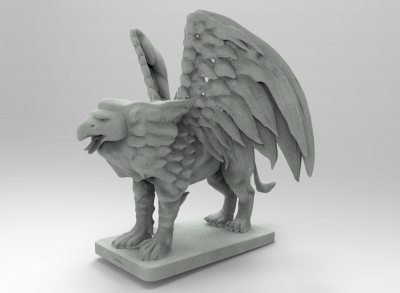 gryphon art La stampa 3D, modello, file di 3D stampabile la progettazione 3d, stampa, il Grifone,l'arte,la scultura,la gargoyle 3D print model - Mito3D