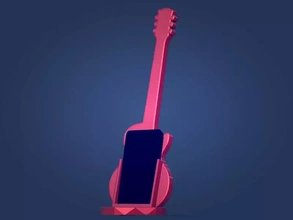 gitar telefon Kulp destek 3d baskı model üçleme müzik elektrik Kaya 3d print model - Mito3D