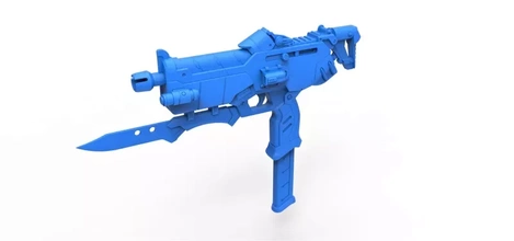 pistola Sombra juego Supervisión 3d impresión modelo trío arma juguete imprimible cañón ciencia ficción cosplay apuntalar fuego réplica mano escopeta 3d print model - Mito3D