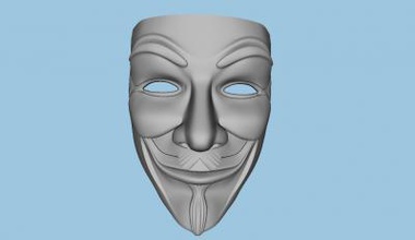 guy fawkes mask other things 3D printing model, file, printable design, 3d print, fawkes, mask, vendetta, v, revolution 3d print model - Mito3D