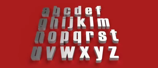 avevo font minuscolo 3d lettere stl file stampa modello treding passatempo cartello alfabeto 3dmodel 3dprint gadget decorazioni testo linguaggio 3dletters genere caratteri 3d print model - Mito3D