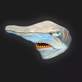 martello squalo maschera 3d stampa modello natura Halloween acqua pesce mostro preistorico costume mare collezione oceano fiume pericoloso cosplayer sott'acqua fauna 3d print model - Mito3D