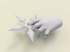 main portant shuriken 3d impression modèle trio 3d print model - Mito3D