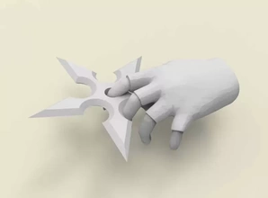 mano tenendo shuriken 3d stampa modello treding 3d print model - Mito3D