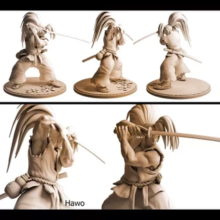 haohmaru 3d impreso figura impresión modelo Arte escultura espada anime guerrero arte fan print coleccionable obra maestra samurai juego azar comunidad juegos coleccionables juegosmerch mujer 3d print model - Mito3D