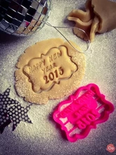 happy year cookie cutter 3d printing model - threeding kitchen baking party 2015 3d print model - Mito3D