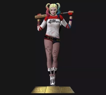 Harley Quinn intihar Tayfa model baskı minyatür montaj dosya stl obj 3d boyut 1 4 fdm fff 10 dlp sla sls heykelcik batman dc çizgi roman Sanat joker slt 3d print model - Mito3D