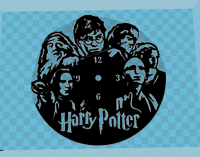 harry potter Wanduhr Kunst 3D-Druck-Modell, 3D-Druck-Datei, 3D-druckbares Modell, 3D-Druck, design, 3d-drucken, 3dlito -, Wand pared, reloj Uhr, Schablone, 3D print model - Mito3D