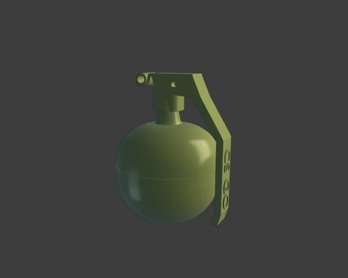 he grenade porte clés 3d impression modèle trio mots cs 3d print model - Mito3D