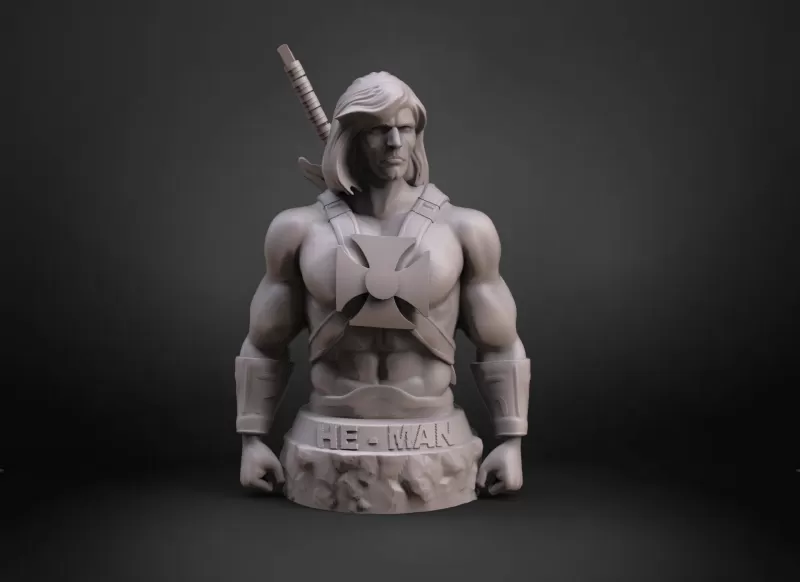 he man bust 3d printing model - threeding tags sculpture statue universe skeletor masters heman of 3D print model - Mito3D