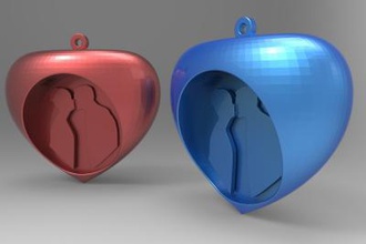 2 kalp moda 3D baskı modeli, dosya, yazdırılabilir model, tasarım, 3d yazıcı, Kalp, kolye 3d print model - Mito3D