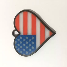 cuore America pendente 3d stampa modello treding gioielleria Uniti d'America ciondoli bandiera americano 3d print model - Mito3D