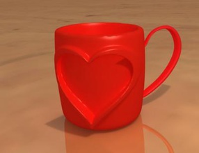heart cup home office & garden 3D printing model, file, printable design, 3d print, heart, cup, valentines, day, cups 3d print model - Mito3D