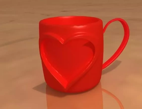 heart cup 3d printing model - threeding cups valentines day 3d print model - Mito3D