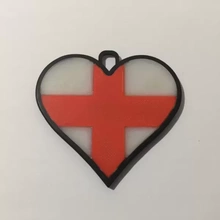 heart england pendant 3d printing model - threeding jewelry pendants flag jewellery english stgeorge 3d print model - Mito3D