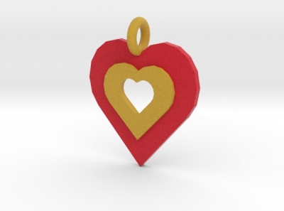 cuore ciondolo in oro moda La stampa 3D, modello, file di 3D stampabile la progettazione, 3d, Monili, fascino, charms, pendenti, ciondoli, collane, collier, cuore, pendente 3D print model - Mito3D