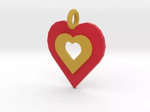 heart gold pendant 3d printing model - threeding 3d print model - Mito3D