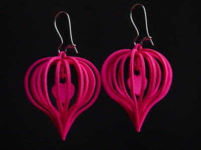 heart earring fashion 3D printing model, file, printable design, 3d print, earring, 3D print model - Mito3D