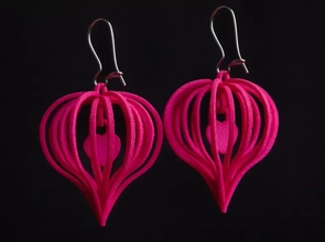 heart earring 3d printing model - threeding 3d print model - Mito3D