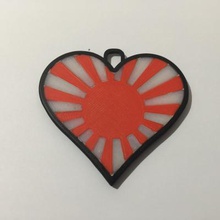 corazón japón colgante de la moda 3D modelo impresión, impresión en archivo, imprimibles 3D, diseño 3d, Joyería,Joyería,Colgantes,Japón,Japonés,RisingSun,la Bandera 3d print model - Mito3D