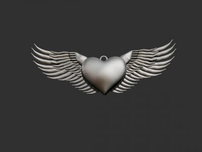 heart pendant fashion 3D printing model, file, printable design, 3d print, heart, flying, pendant, jewel, jewellry, 3d print model - Mito3D
