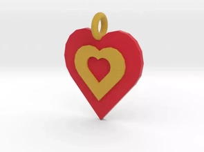 corazón colgante pendiente 2 3d impresión modelo trío 3d print model - Mito3D